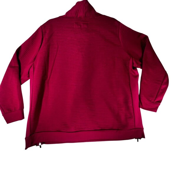 Ribbed Mock Neck Pullover Shirt Side Zippers 2X Magenta The Sweatshirt Project - Picture 3 of 13